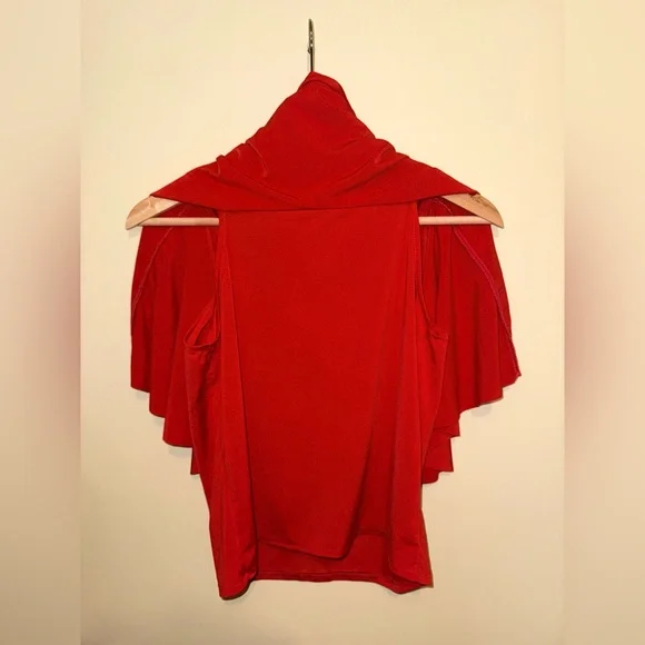 Red Ruffle Off-Shoulder Top | S-M - Picture 4 of 6